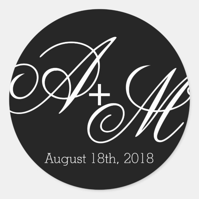 Adesivo Redondo Monograma de Borda Moderna (Frente)