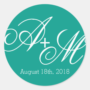 Adesivo Redondo Monograma de Borda Moderna