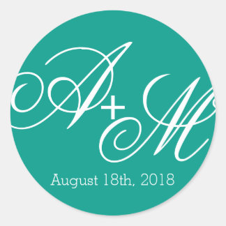 Adesivo Redondo Monograma de Borda Moderna