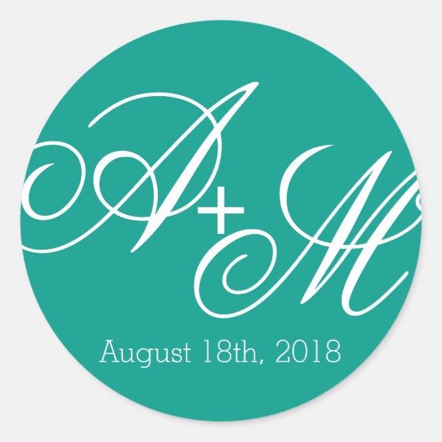 Adesivo Redondo Monograma de Borda Moderna (Frente)