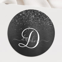 Monograma de brilho preto personalizado
