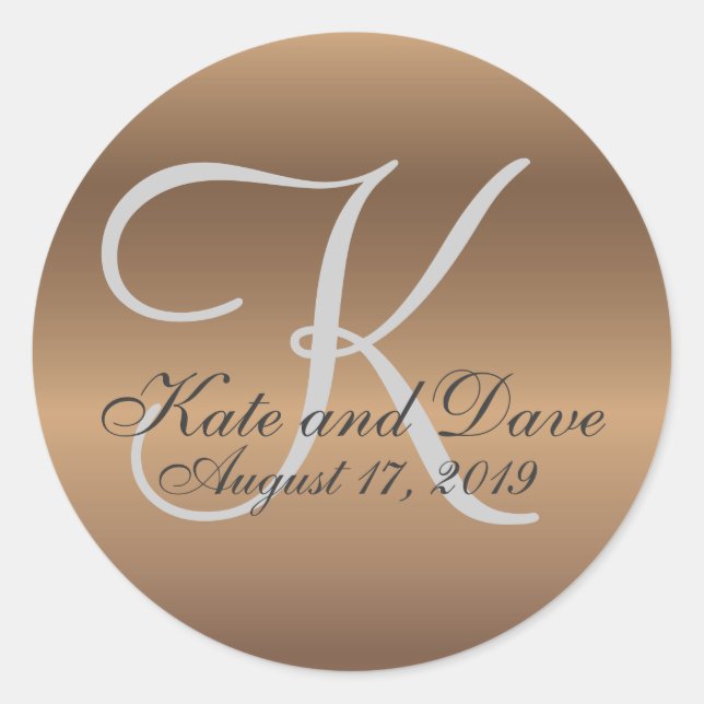 Adesivo Redondo Monograma de Bronze Fab Incrível (Frente)