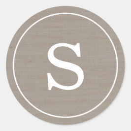 Adesivo Redondo Monograma de burlap