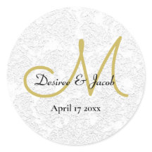 Monograma de Casamento Elegante Preto Branco Doura