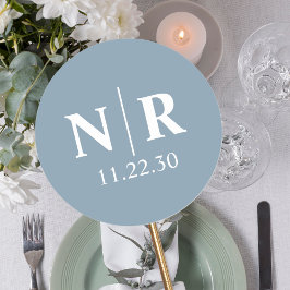 Adesivo Redondo Monograma De Casamento, Noite E Iniciais De Casame