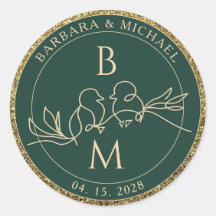 Monograma de Casamento Verde Emerald