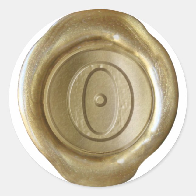 Adesivo Redondo Monograma de cera - Dourado - O vitoriano - (Frente)