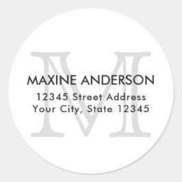 Adesivo Redondo Monograma de Cinzas Clássica Moderna Elegante Inic