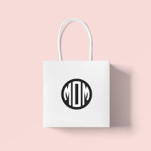 Monograma de Círculo Preto e Branco MÃE