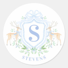 Adesivo Redondo Monograma de Crest de Natal do Grande Milênio