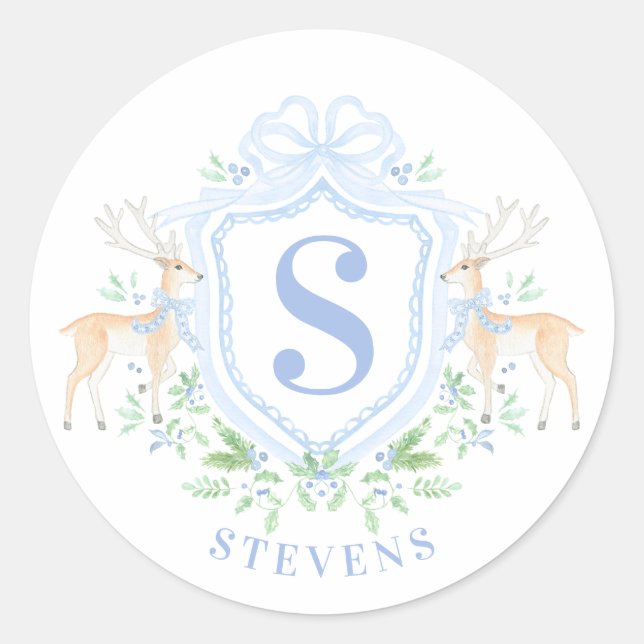 Adesivo Redondo Monograma de Crest de Natal do Grande Milênio (Frente)