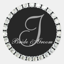 Adesivo Redondo Monograma de diamante I sela personalizável