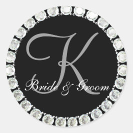 Adesivo Redondo Monograma de diamante K selagem personalizável
