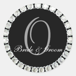 Adesivo Redondo Monograma de diamante O selo personalizável