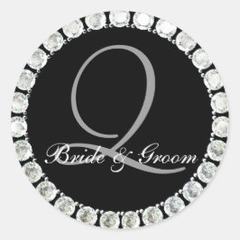 Adesivo Redondo Monograma de diamante Q selado personalizável