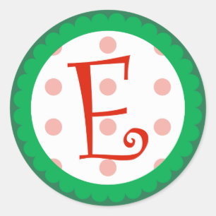 Adesivo Redondo Monograma de E (Natal lunático)