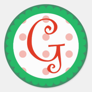 Adesivo Redondo Monograma de G (Natal lunático)