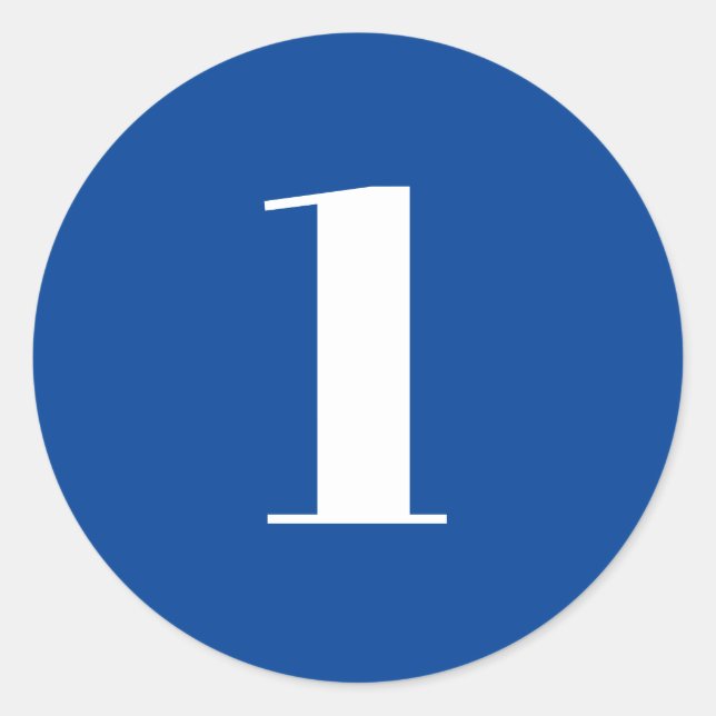 Adesivo Redondo Monograma de idade do número personalizado branco- (Frente)