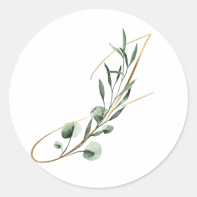 Adesivo Redondo monograma de inverno letra de natal J  (Frente)