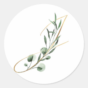 Adesivo Redondo Monograma de inverno - letra J