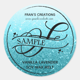 Adesivo Redondo Monograma de Lâmpada de Ombro F Produto de Amostra