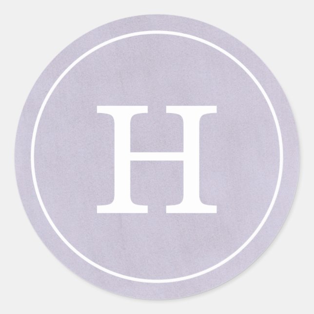 Adesivo Redondo Monograma de Lavanda de Debonair (Frente)