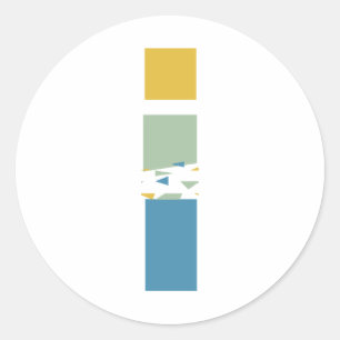 Adesivo Redondo Monograma de Letra I Abstrata Moderna Personalizad