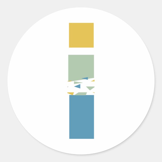 Adesivo Redondo Monograma de Letra I Abstrata Moderna Personalizad (Frente)