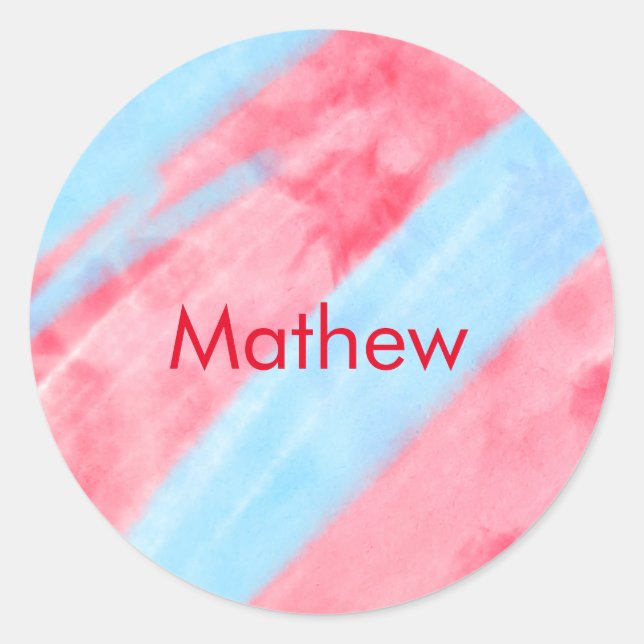 Adesivo Redondo monograma de letra inicial simples adicione seu no (Frente)