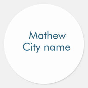 Adesivo Redondo monograma de letra inicial simples adicione seu no