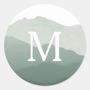 Adesivo Redondo Monograma de Montanha