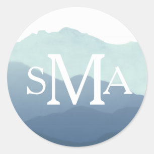 Adesivo Redondo Monograma de Montanha