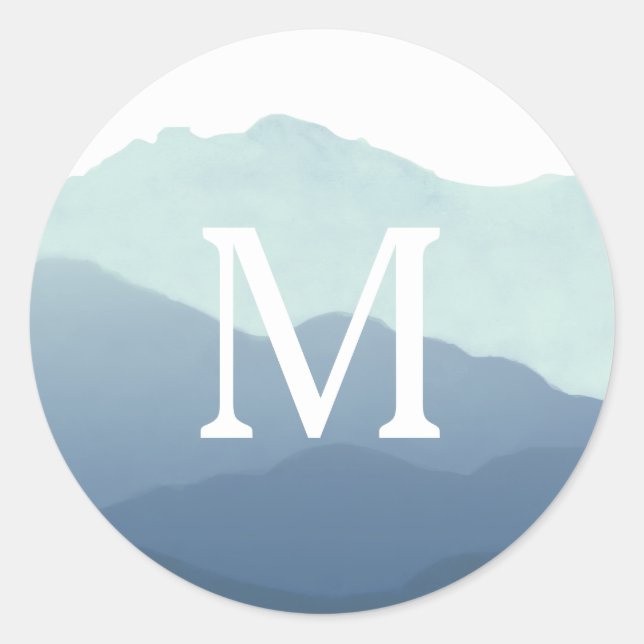 Adesivo Redondo Monograma de Montanha (Frente)