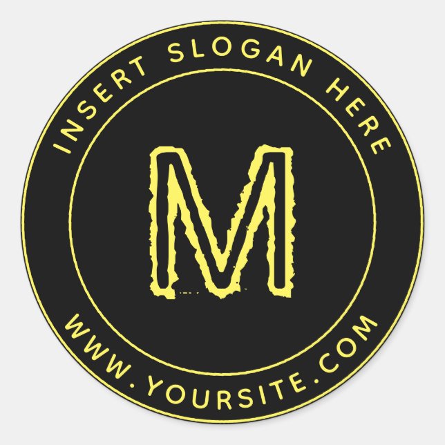 Adesivo Redondo Monograma de negócios personalizado (Frente)