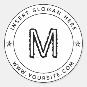 Adesivo Redondo Monograma de negócios personalizado