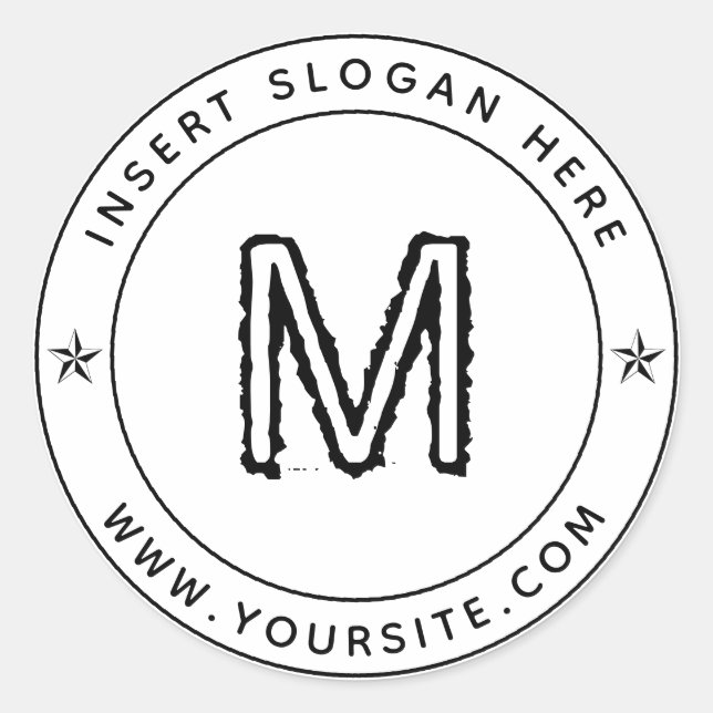 Adesivo Redondo Monograma de negócios personalizado (Frente)