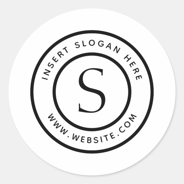 Adesivo Redondo Monograma de negócios personalizado (Frente)