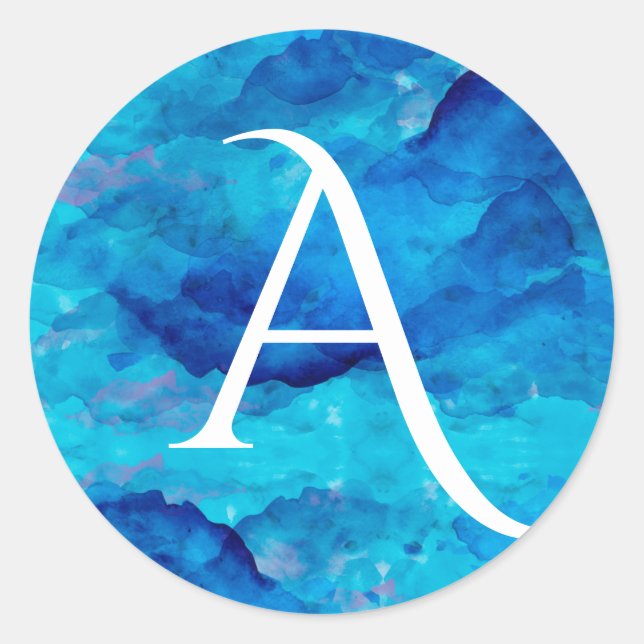 Adesivo Redondo Monograma de Nuvem de Apphire (Frente)
