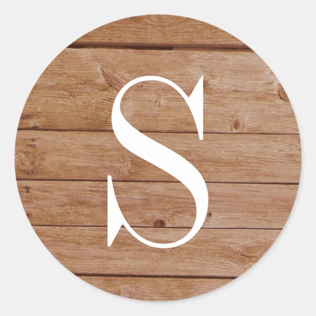 Adesivo Redondo Monograma de Textura em Palete Russo (Frente)