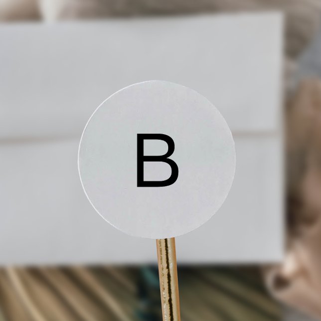 Adesivo Redondo Monograma de Tipografia Negra Moderna (Criador carregado)