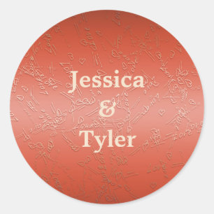 Adesivo Redondo Monograma de Valentines.Love