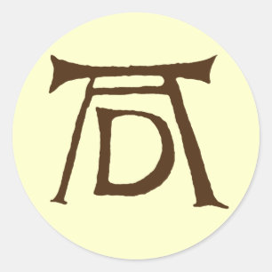 Adesivo Redondo Monograma do AD Durer