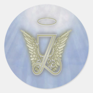 Adesivo Redondo Monograma do anjo da letra Z