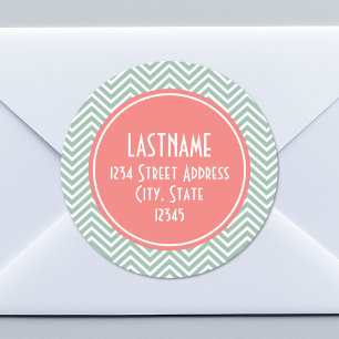 Adesivo Redondo Monograma do costume das vigas da hortelã e do