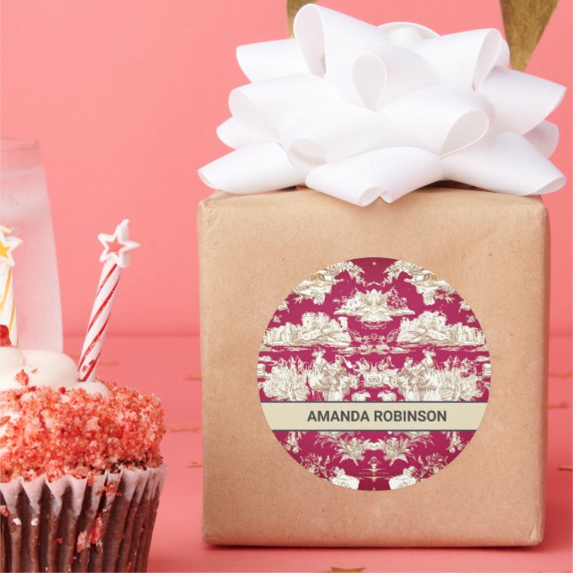 Adesivo Redondo Monograma do lago vermelho legado de jouy (Festa)