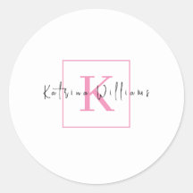 Monograma do logotipo de marca profissional rosa