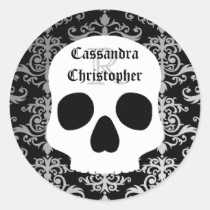 Adesivo Redondo Monograma do nome de Dia das Bruxas