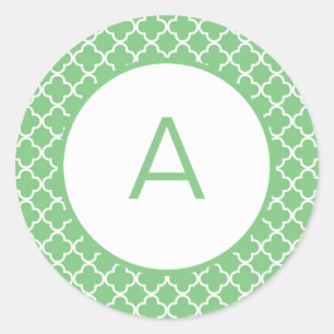 Adesivo Redondo Monograma do Padrão Quatrefoil