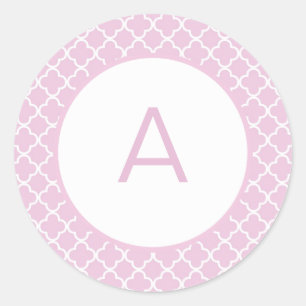 Adesivo Redondo Monograma do Padrão Quatrefoil
