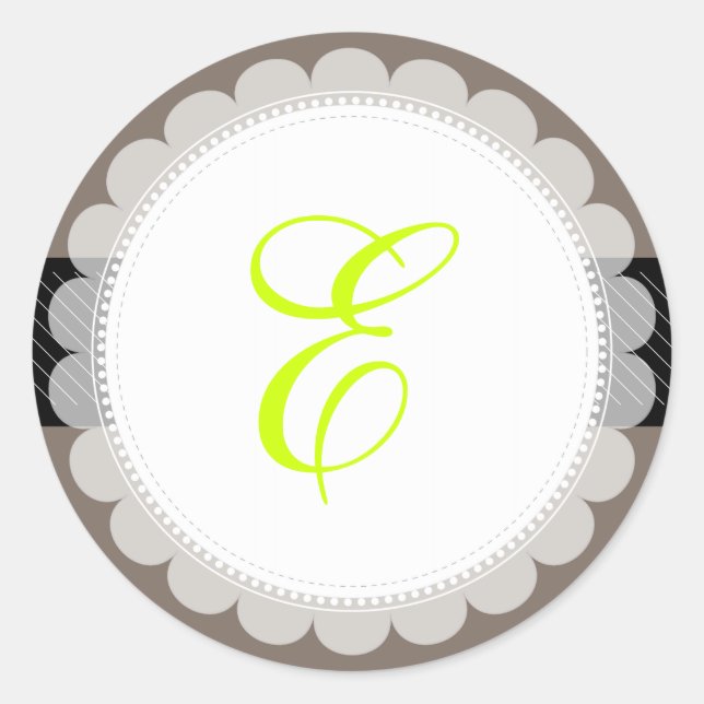 Adesivo Redondo Monograma do PixDezine/DIY+cor DIY+fonte (Frente)